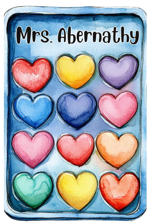 Watercolor Hearts Clipboard