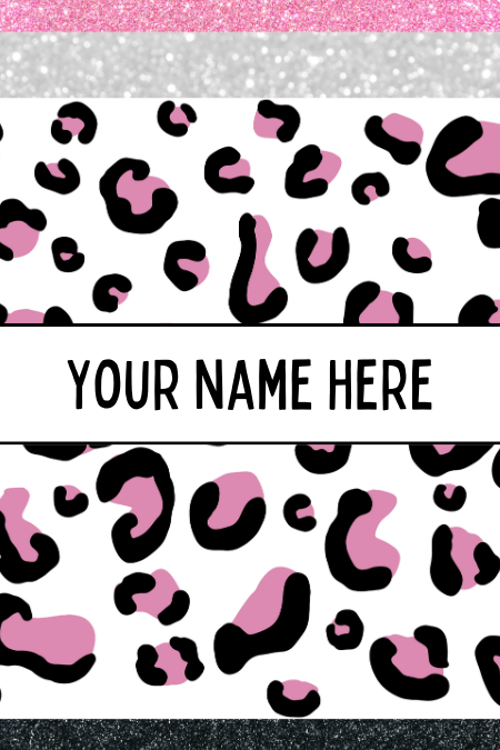 Badge Holder - Pink Leopard Pencil