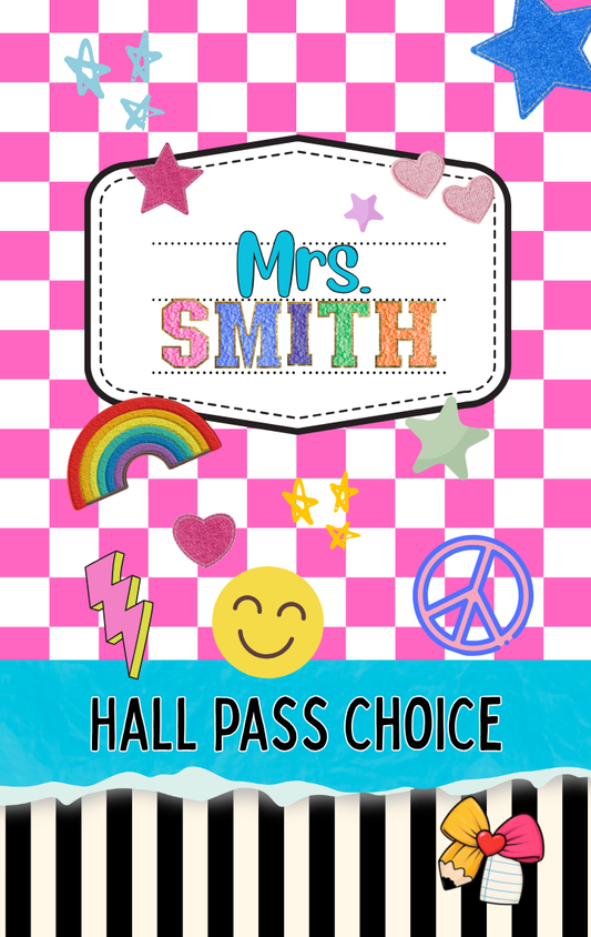 Hallpass - Checkered Fun Pink