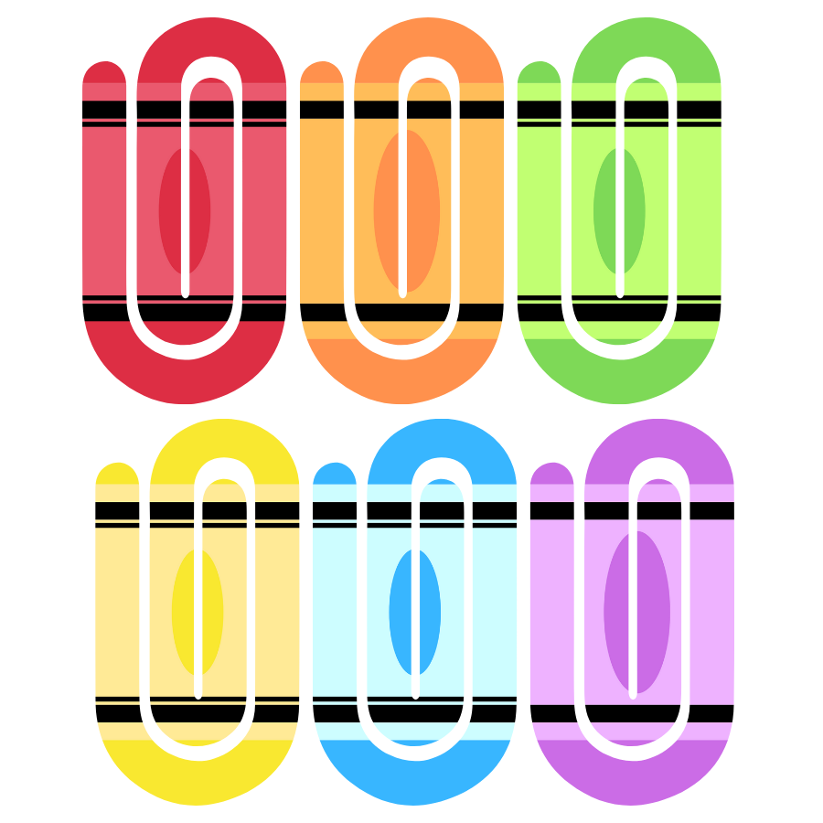 Jumbo Paperclip Set- Crayons