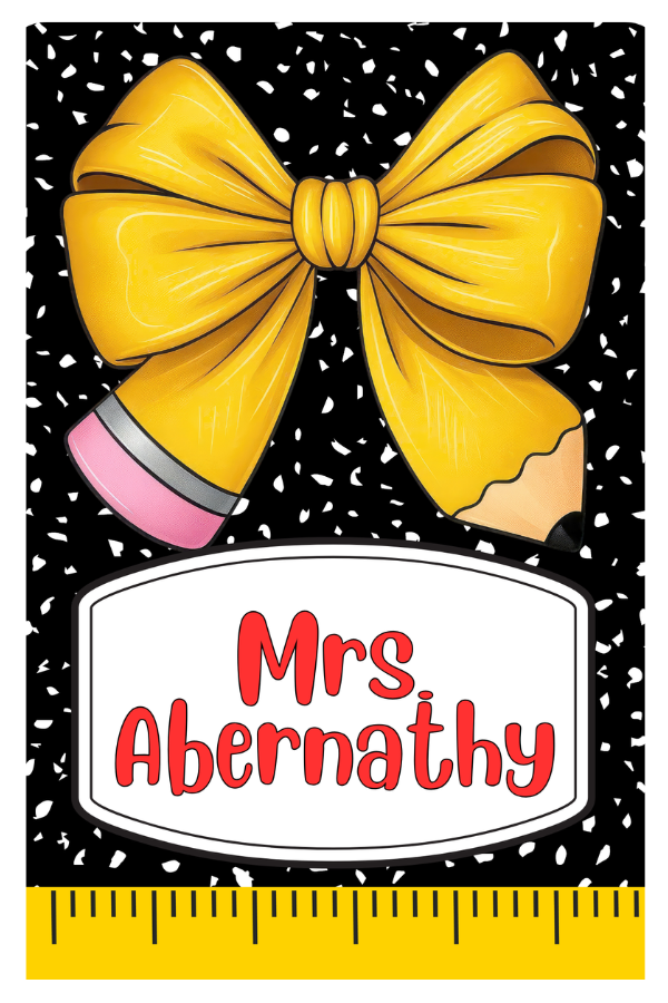 Yellow Pencil Bow Clipboard