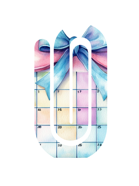 Jumbo Paperclip -  Watercolor Calendar