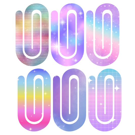 Jumbo Paperclip Set- Pastel Galaxy