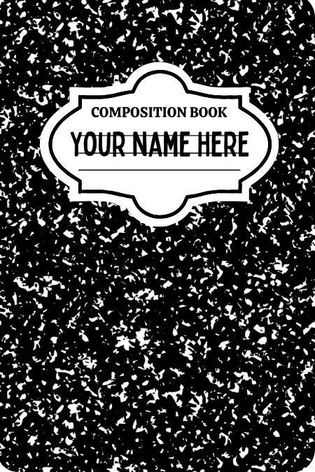 Badge Holder - Composition Book Black