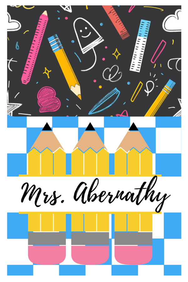 Blue checks and Doodles Clipboard