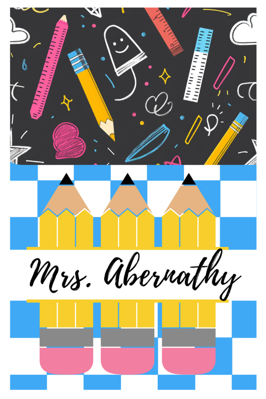 Blue checks and Doodles Clipboard