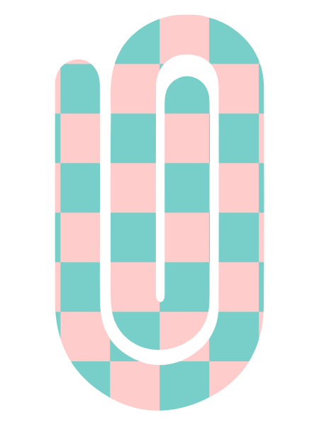 Jumbo Paperclip -  Checkered Pink/Blue