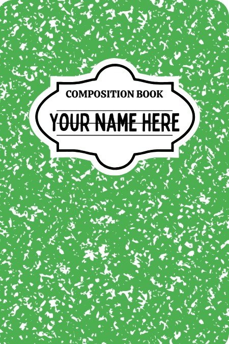 Badge Holder - Composition Book Green