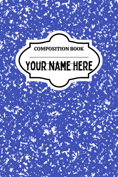 Badge Holder - Composition Book Blue