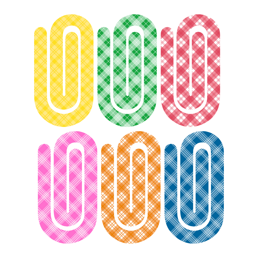 Jumbo Paperclip Set- Plaid