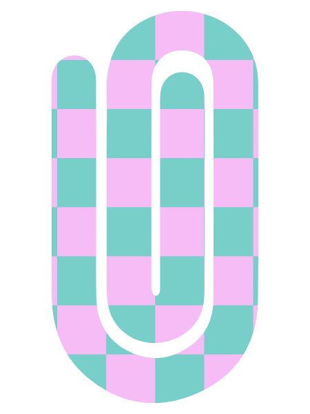 Jumbo Paperclip -  Checkered Purple/Blue