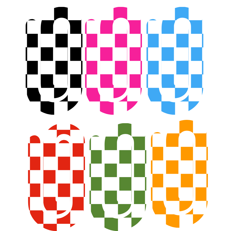 Jumbo Paperclip Set- Checkered